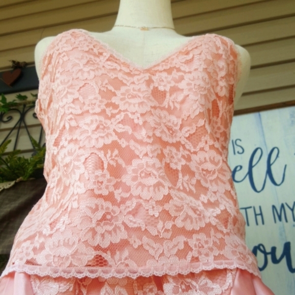 VICTORIA'S SECRET ♡ Vintage 2pc Gold Label Rose Satin 'n Floral Lace Lingerie S - Picture 13 of 17